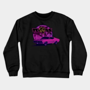 Texas-Style 1970 Torino Beach scene pink colors Crewneck Sweatshirt